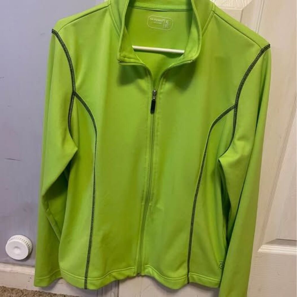 Women's XL Be Inspired Lime Green Full-Zip Athletic Jacket